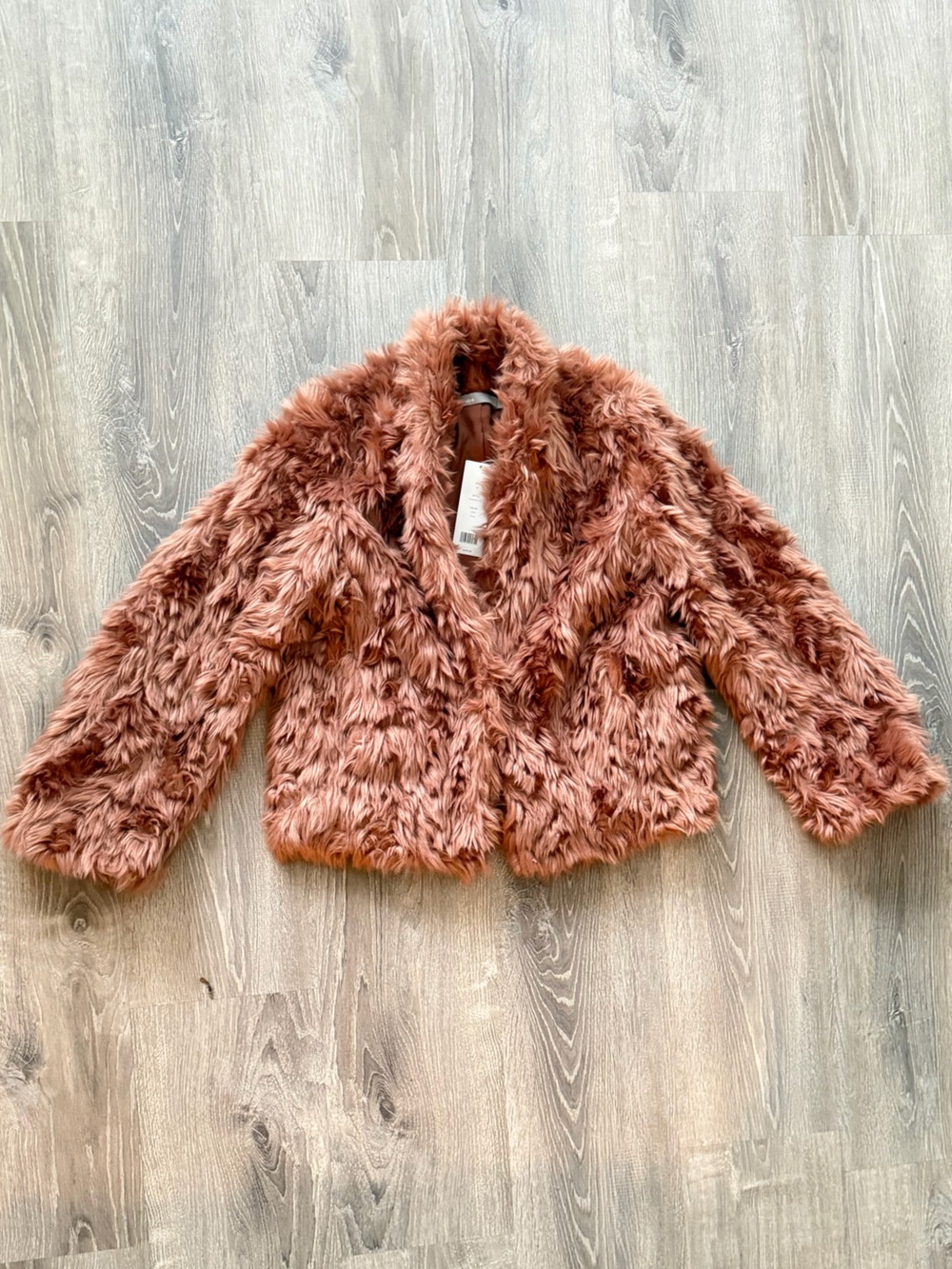 Dusty Rose Colored Faux Fur Jacket